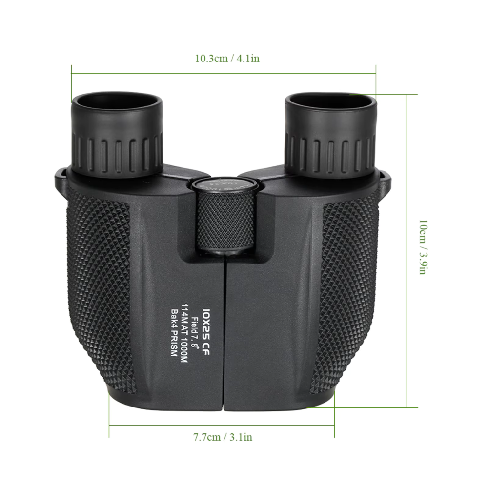 Binoculars 10x25 Fixed Magnification - Portable Optics for Camping