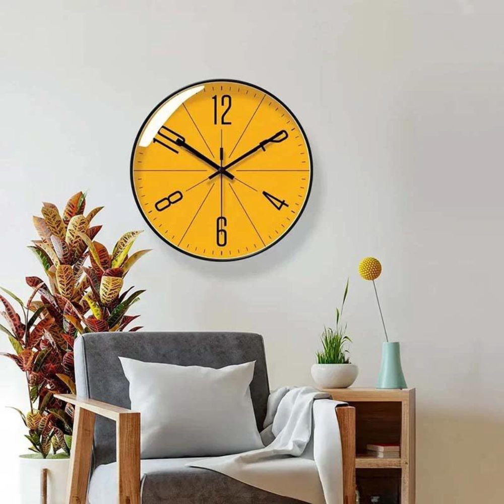 Nordic Modern Wall Clock, 14" Contemporary Home Style Clock