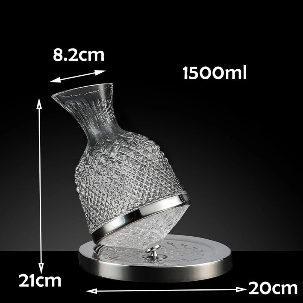 Wine Decanter with 360 Degree Rotating Base and Slanted Spout 50.7fl oz