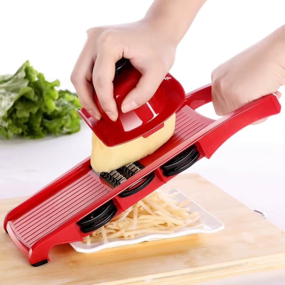 Mandoline Vegetable Slicer, Fruit Slicer With Stainless Steel Blades - 6 Different Blades