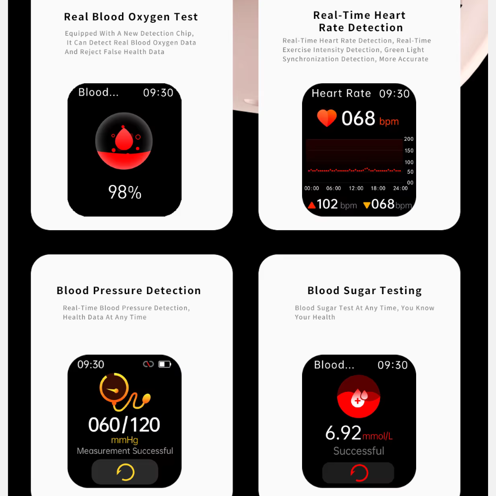 Mens Black Smartwatch - Sports & Health