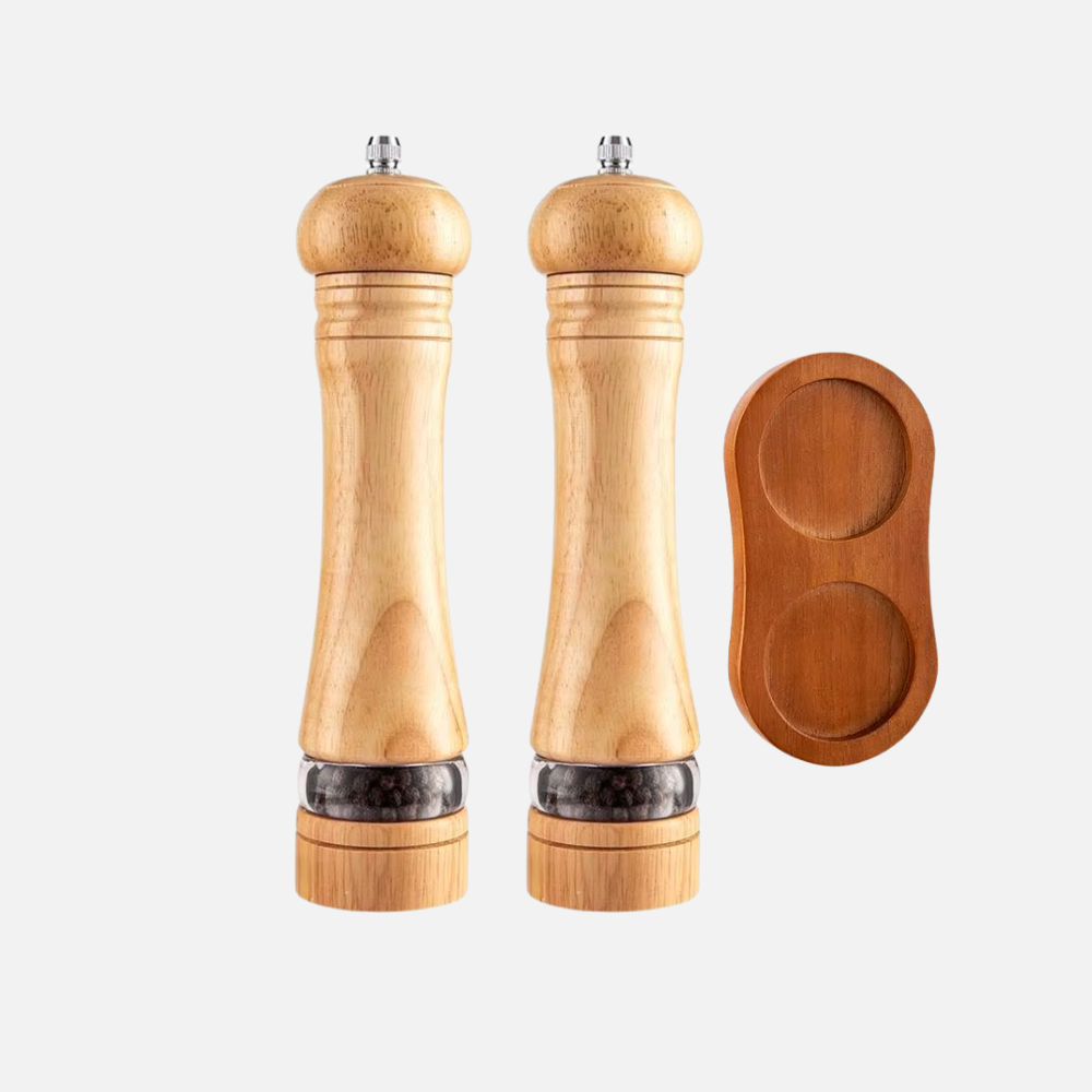 Wooden Salt & Pepper Grinder With Acrylic Viewing Window