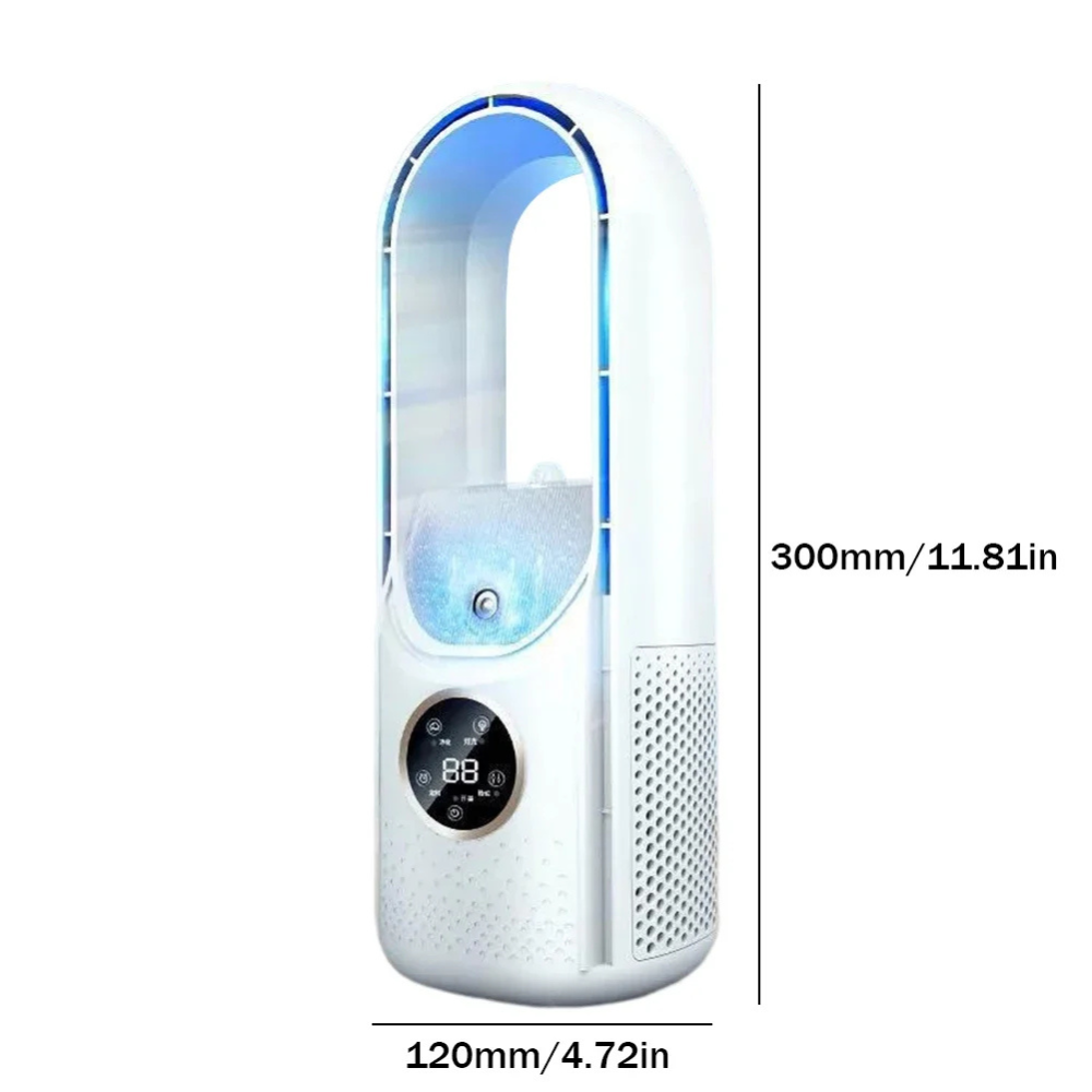 Portable Desk Air Conditioner Humidifier, Blade-Free Cooler