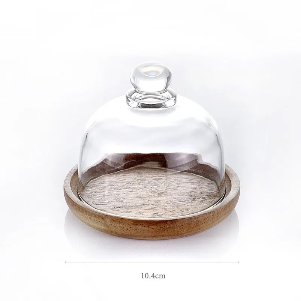 Wooden Food Container with Borosilicate Glass and Acacia Wood Lid