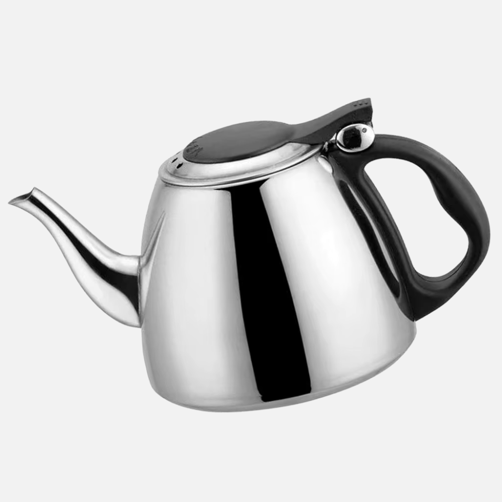 Stainless Steel Stovetop Kettle, Tea and Coffee Kettle, Induction Kettle With Black Side Handle