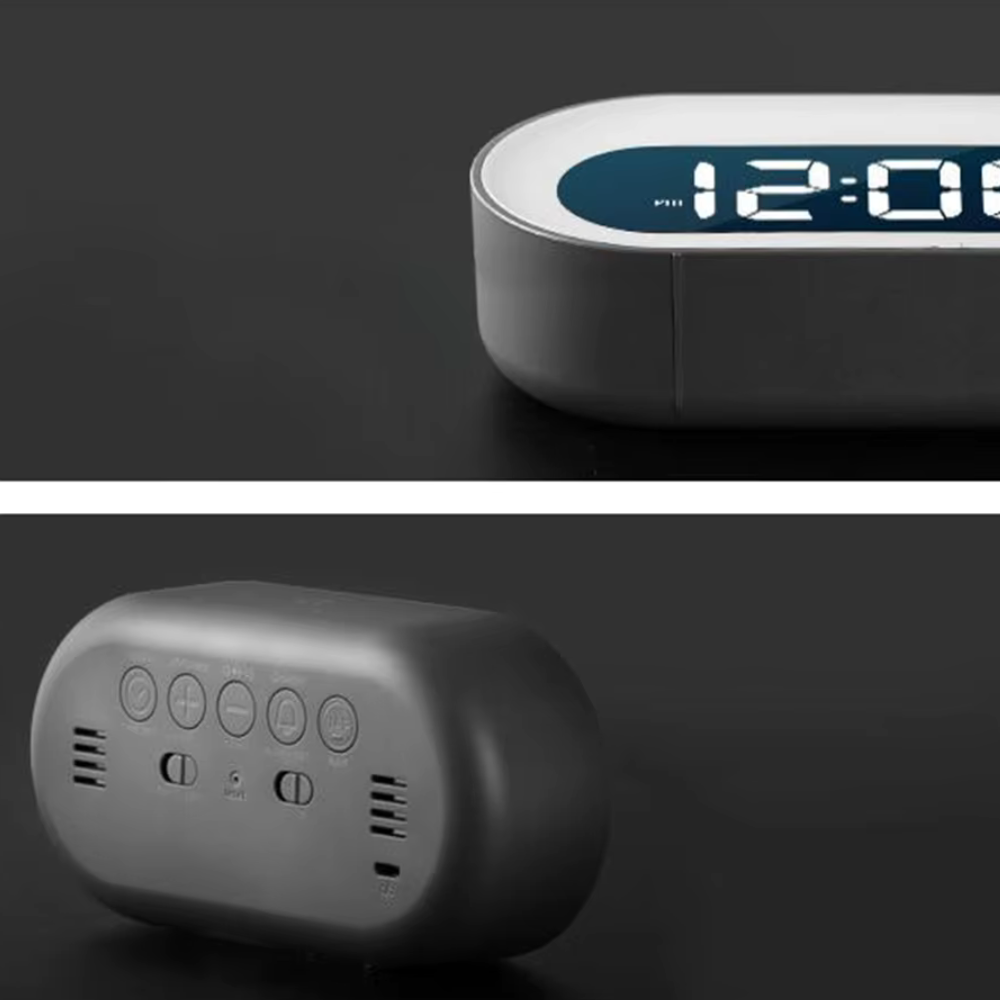 Digital Alarm Clock With Soft Dimmable Night Light, Pill Shape Nightstand Alarm Clock
