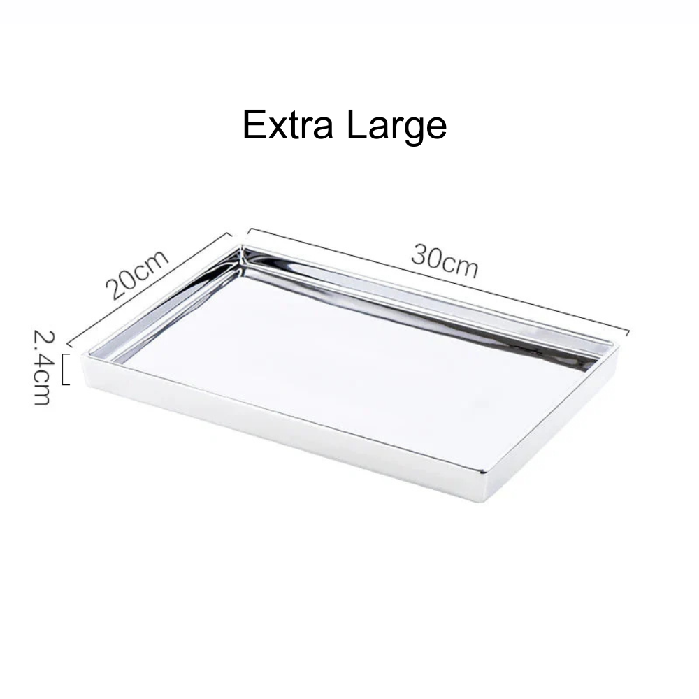 Rectangular Electroplated Ceramic Tray With 4 Different Sizes