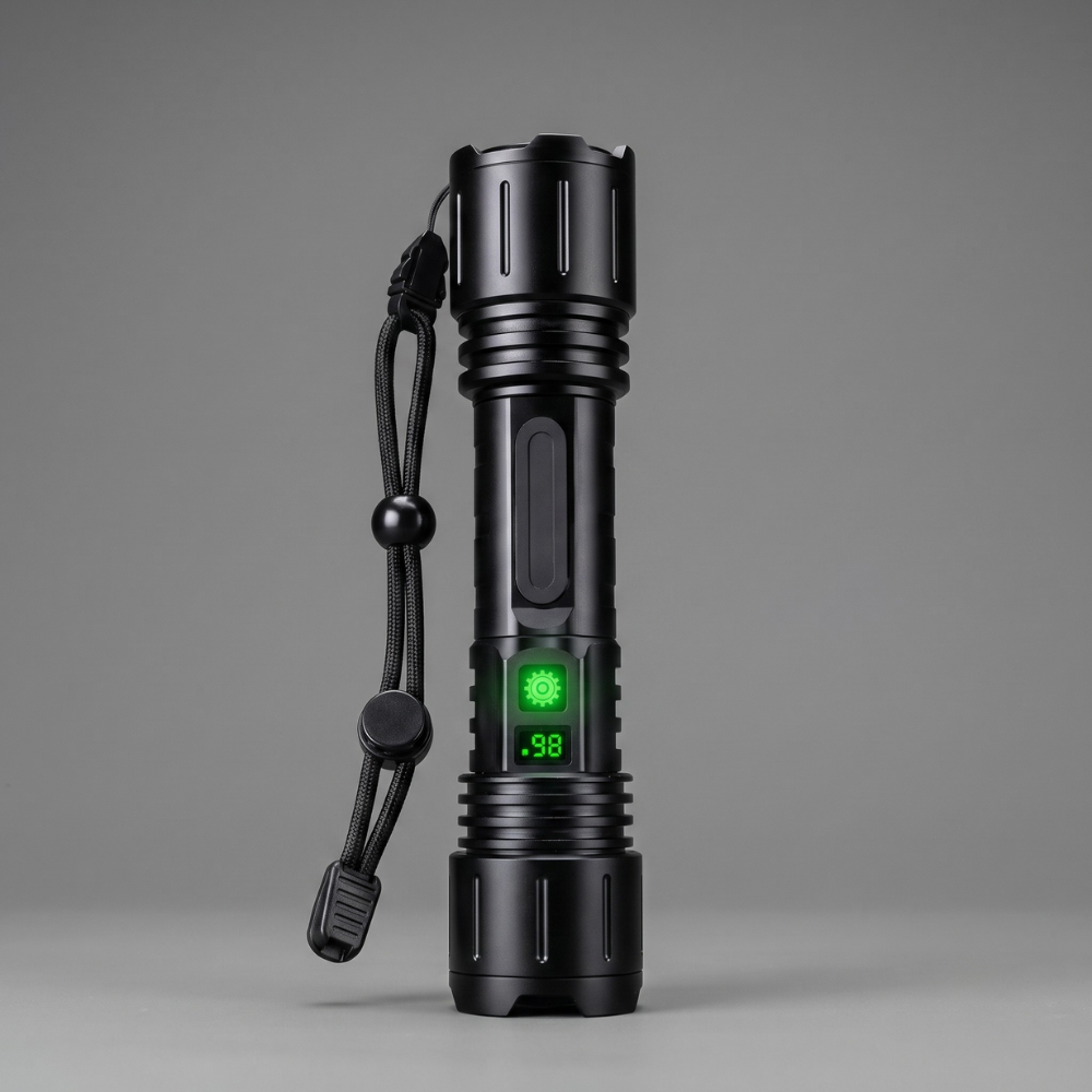 Rechargeable LED Flashlight, Tactical Power Bank Zoomable Torch Light