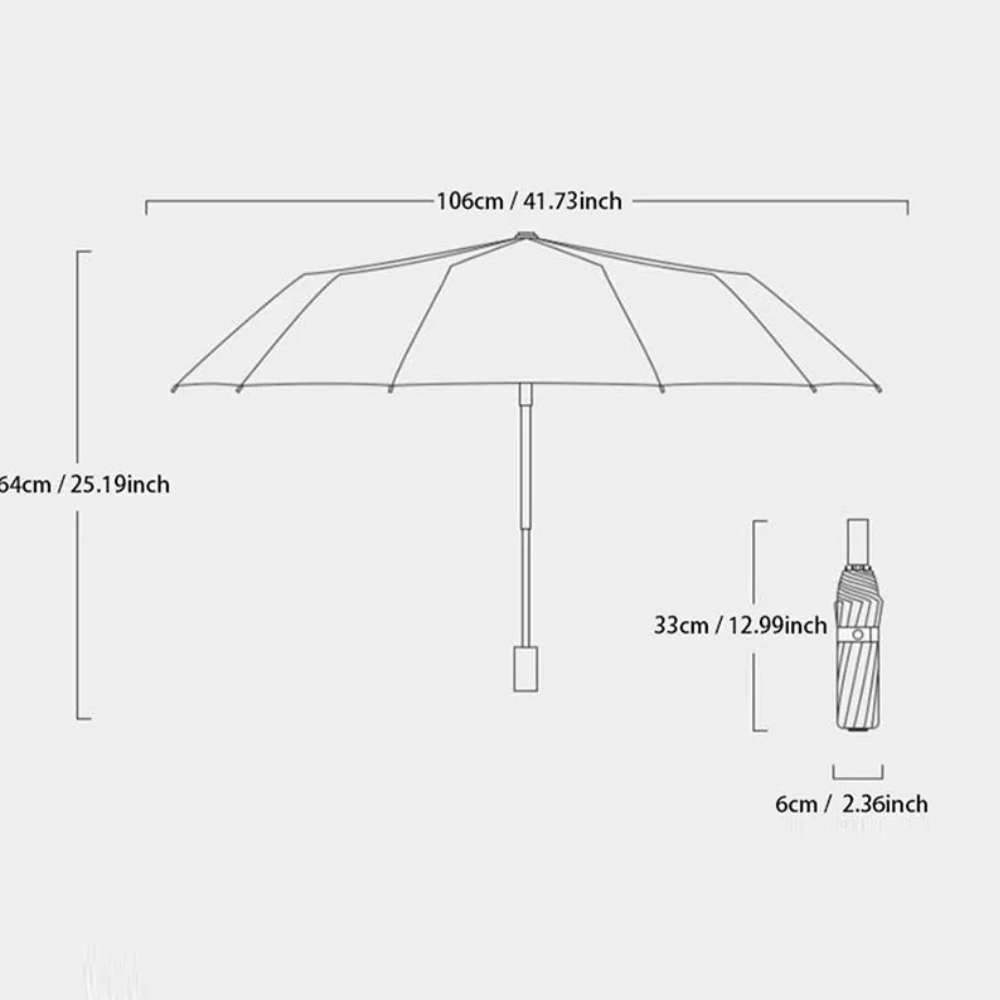UV Umbrella Automatic Three Folding Double Bone Sun and Rain Protection