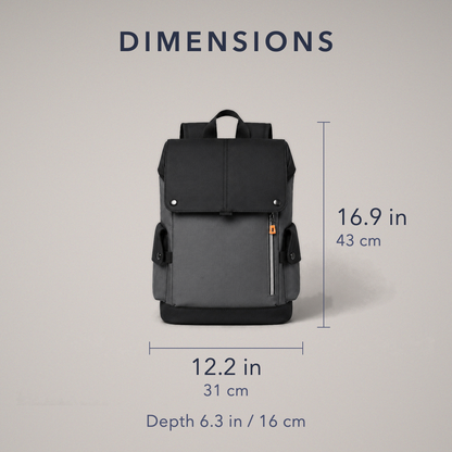 Dimension diagram: 16.9 inches tall by 12.2 inches wide, depth 6.3 inches