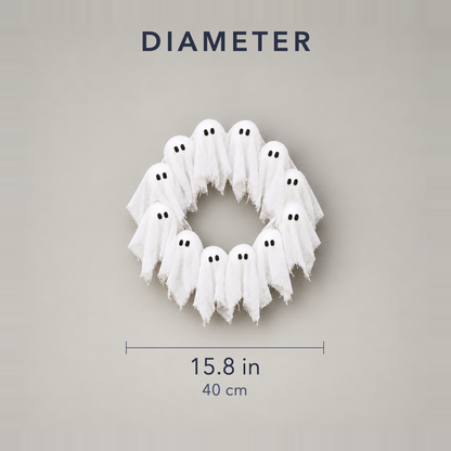 Diameter of the ghost wreath, 15.8 inches or 40 centimetres across