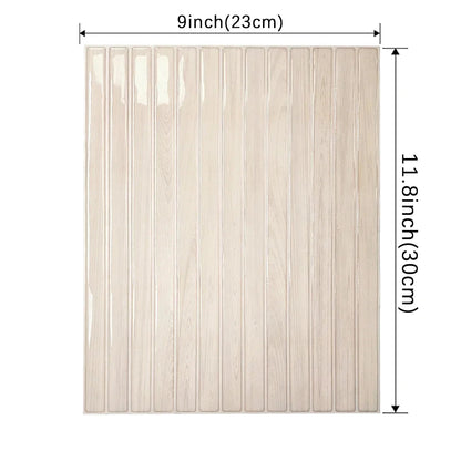 One peel and stick tile sheet on a white background with dimension lines reading 9 inches wide and 11.8 inches tall