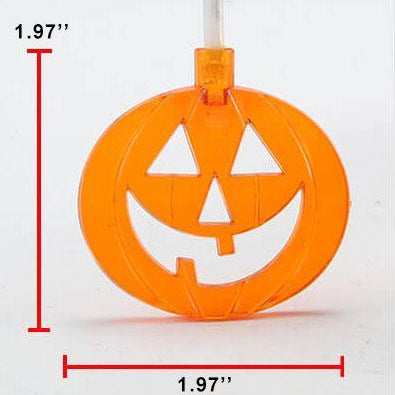 One unlit orange pumpkin from the string lights, measured at 1.97 inches wide and 1.97 inches tall