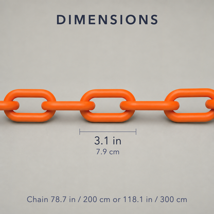 Chain light dimensions, each link 3.1 in long, chain 78.7 in or 118.1 in long