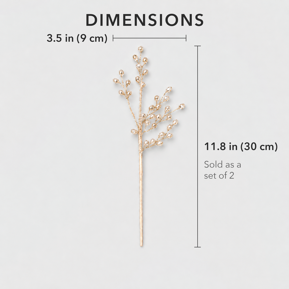 One bead branch pick measuring 11.8 inches long and 3.5 inches across, sold as a set of two
