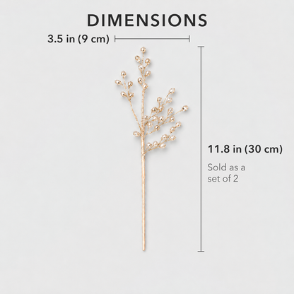 One bead branch pick measuring 11.8 inches long and 3.5 inches across, sold as a set of two