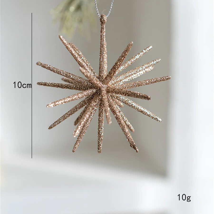 Small champagne starburst ornament, 10 cm tall, 10 g