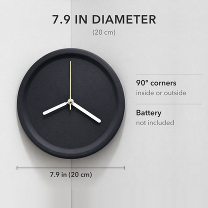 Corner wall clock diameter, 7.9 inches (20 cm)