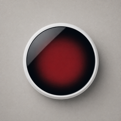Mug warmer from above with the black glass plate glowing red on the higher setting