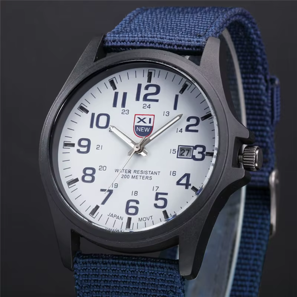 Mens Watches Tactical Field Military Style Quartz Watch with LED