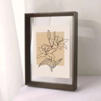Picture Frame Floating Wood Display Holder for Photos and Art Prints