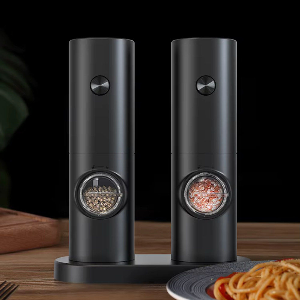 Electric Salt and Pepper Mill Set, Spice Grinder Set