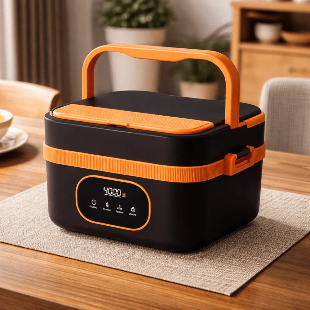 Portable Food Warmer Electric Lunch Box with Wireless Self Heating and Smart Timer
