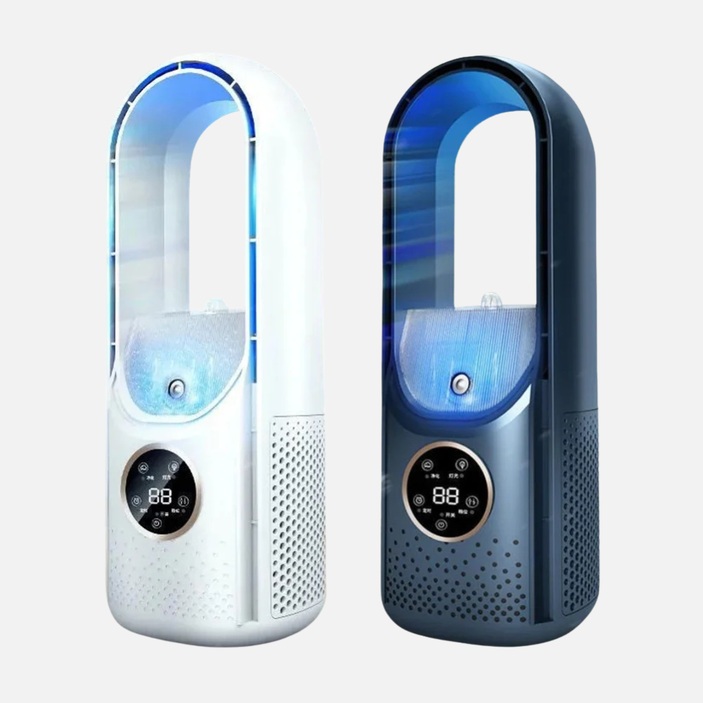 Portable Desk Air Conditioner Humidifier, Blade-Free Cooler