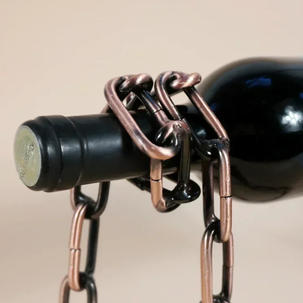 Single Wine Bottle Holder, Chain & Pearl Style Stand