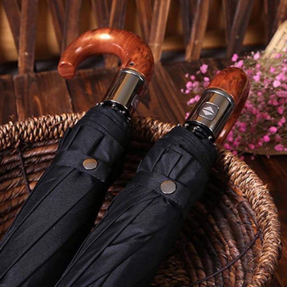 Foldable Umbrella with Automatic 10 Rib Windproof Shield - Business Design