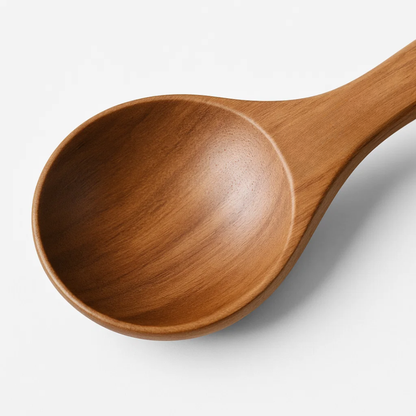 Kitchen Utensils with Holder - 9 Piece Teak Wood Cooking Spoon Set