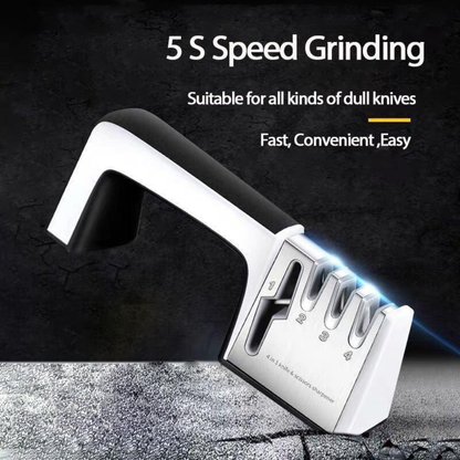 Knife Sharpener 4 in 1 Manual Pull-Through Tool for Blades and Scissors
