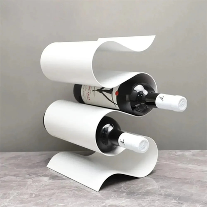 Countertop Wine Racks Free Standing 3 Bottle Holder Sculptural Iron Organizer