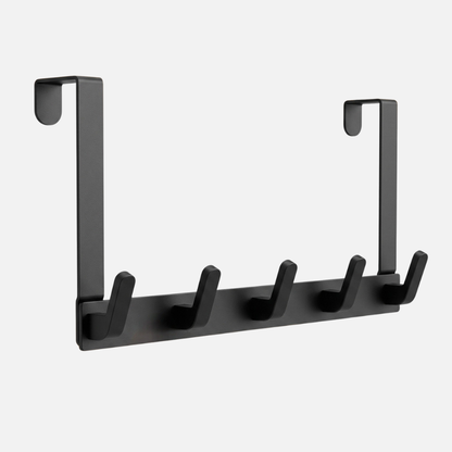 Over the Door Coat Rack with 5 Alloy Steel Utility Storage Hooks