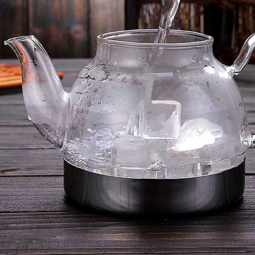 High Borosilicate Glass Teapot Stovetop Gas and Induction Cooker, Boiling Water Tea Kettle With Stainless Steel Filter