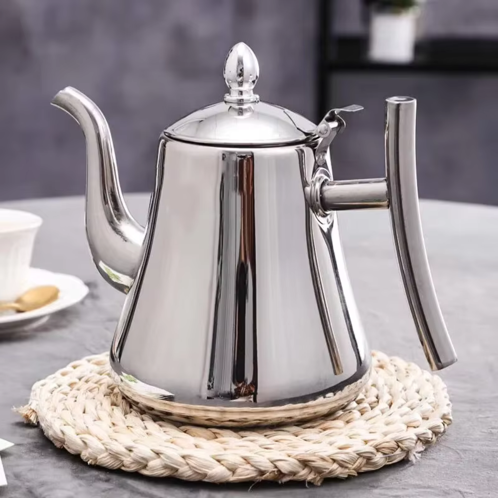 Stainless Steel Teapot With Filter, Induction Tea Kettle Cooker With Stainless Steel Lid
