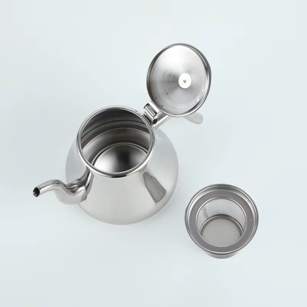 Stainless Steel Teapot With Filter, Induction Tea Kettle Cooker With Stainless Steel Lid