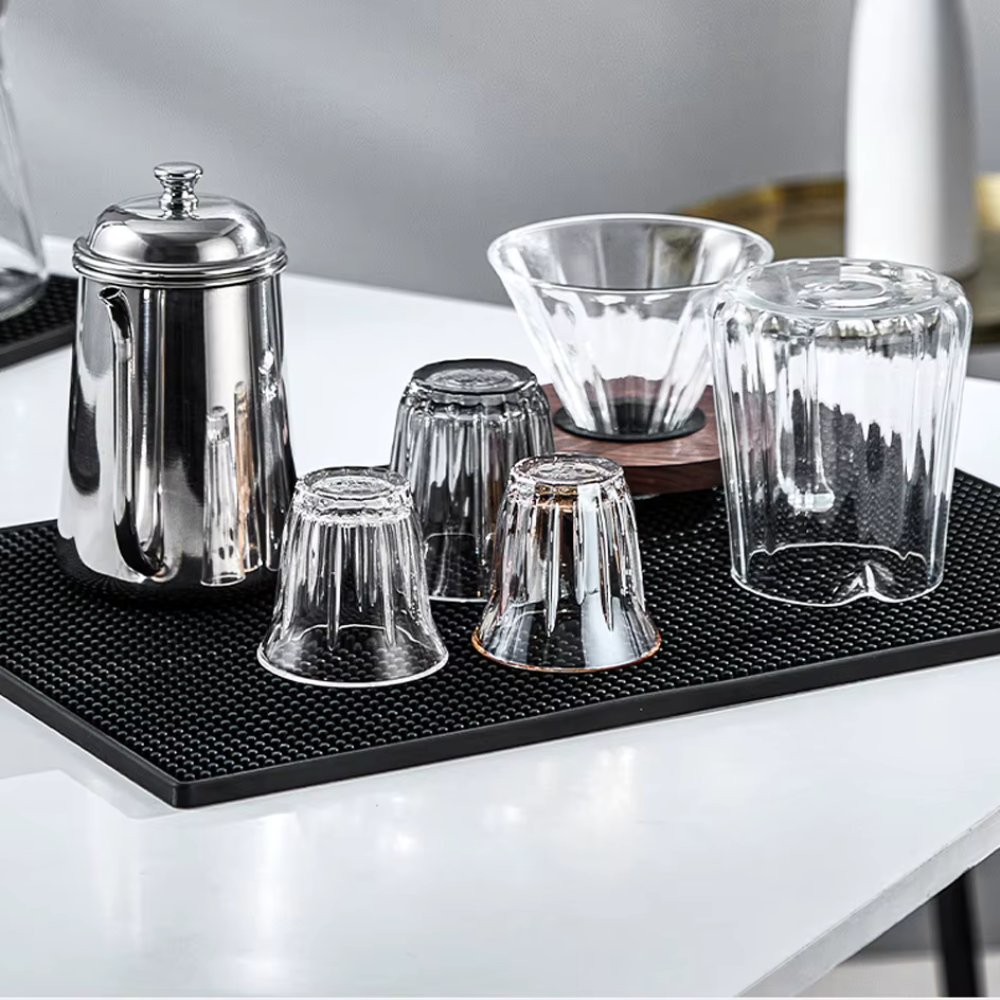 Black Coffee and Kitchen Mat - Keeps Countertop Dry