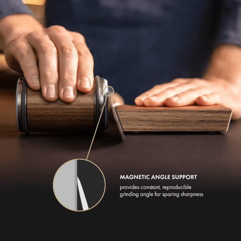 Magnetic Rolling Knife Sharpener - Dual Angle & Grinding Discs