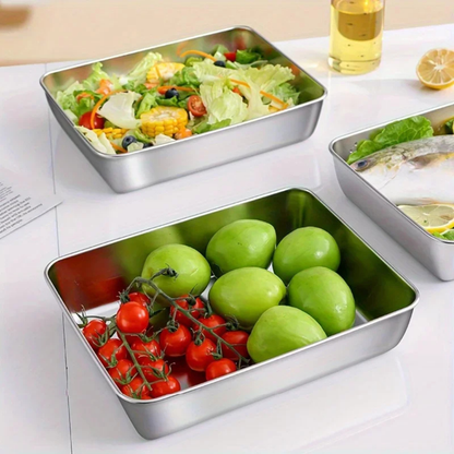 Food Storage Containers Stainless Steel Airtight Meal Prep 3pcs Set