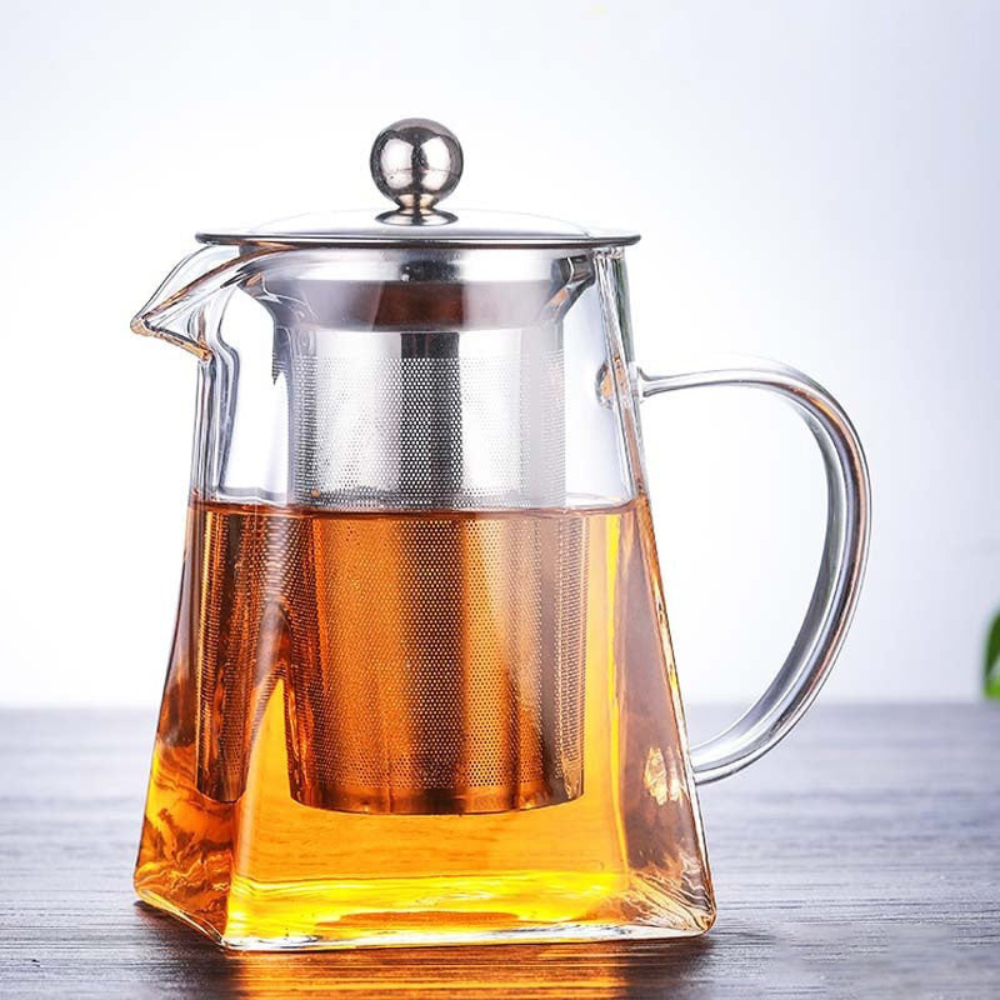 Glass Teapot With Tea Infuser, Heat Resistant Borosilicate Tea Kettle With Stainless Steel Filter