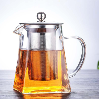 Glass Teapot With Tea Infuser, Heat Resistant Borosilicate Tea Kettle With Stainless Steel Filter