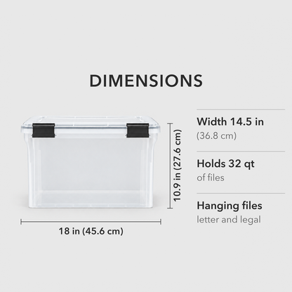 File storage box dimensions 18 x 14.5 x 10.9 inches