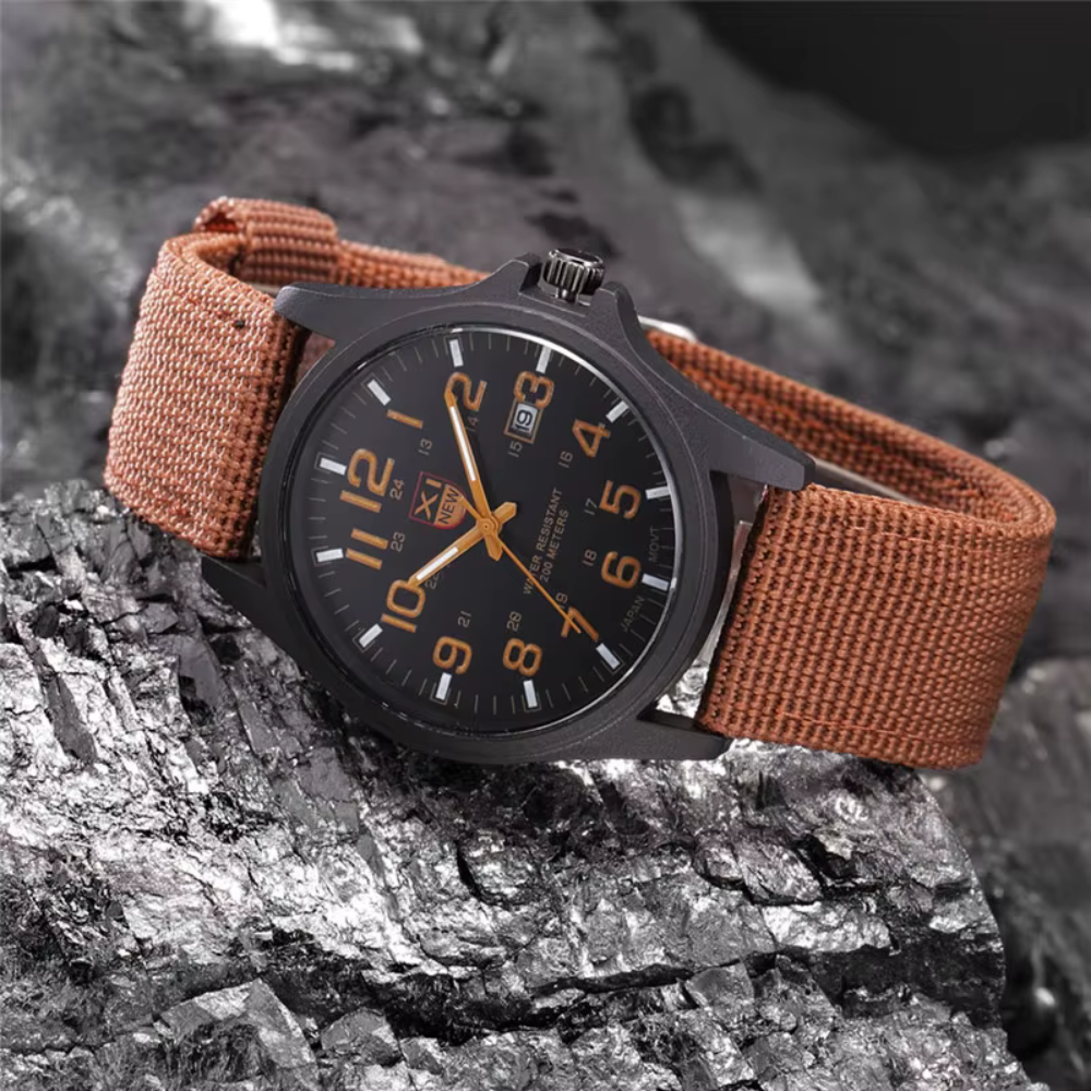 Mens Watches Tactical Field Military Style Quartz Watch with LED