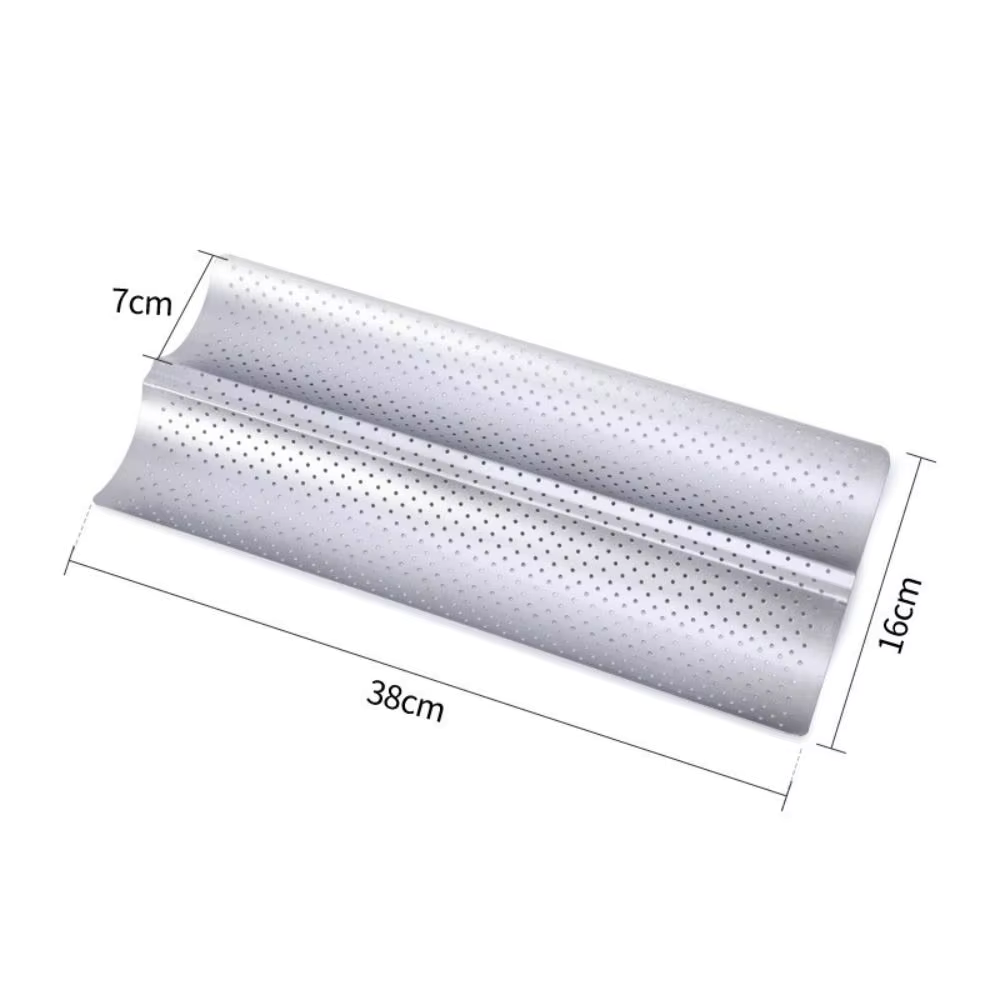 Stainless Steel Baguette Baking Or French Bread Pan With Grooves For Oven - Curved Moulding Baking Bread Pan
