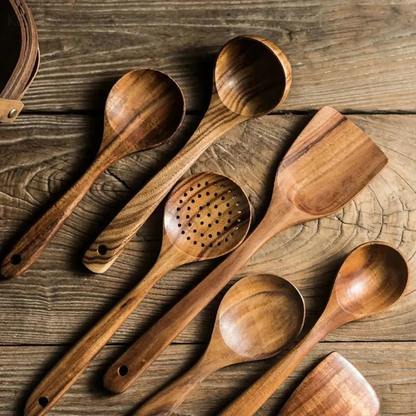 Wooden Utensil 7-Piece Kitchen Set