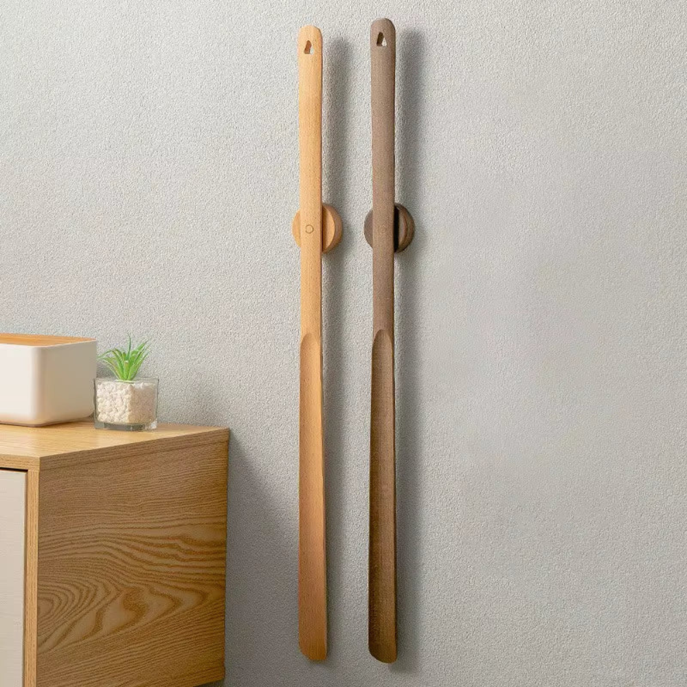 Extra-Long Wooden Shoe Horn For Easy On & Off Use