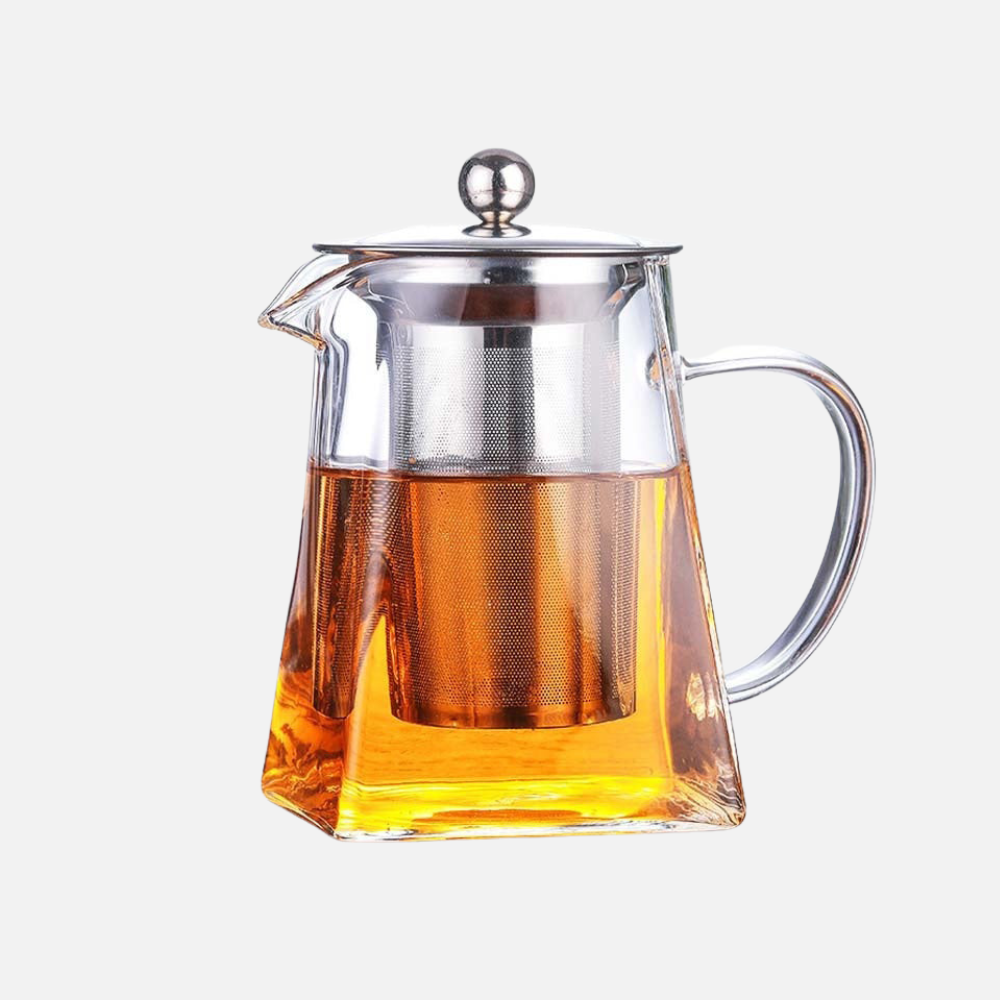 Glass Teapot With Tea Infuser, Heat Resistant Borosilicate Tea Kettle With Stainless Steel Filter