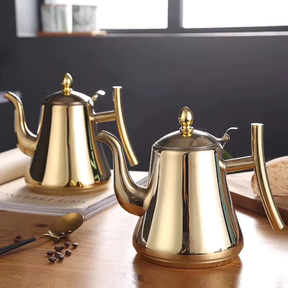 Stainless Steel Teapot With Filter, Induction Tea Kettle Cooker With Stainless Steel Lid