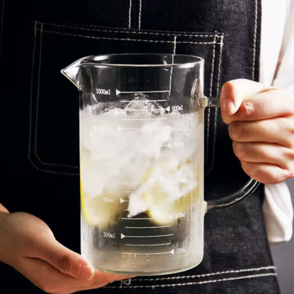 Measuring Cup High Borosilicate Glass with Insulated Handle 3 Sizes